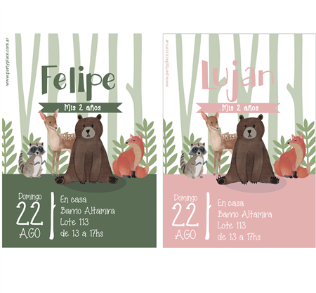 Invitación Bosque. Pers